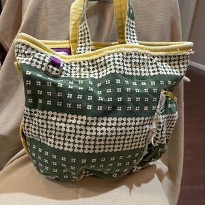 Stylish Green and Yellow Women's Tote Bag Lucky Brand